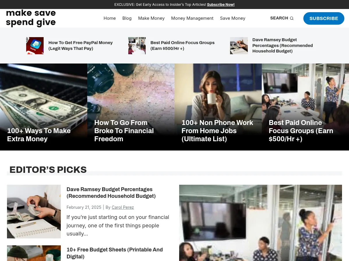 Make Save Spend Give Screenshot