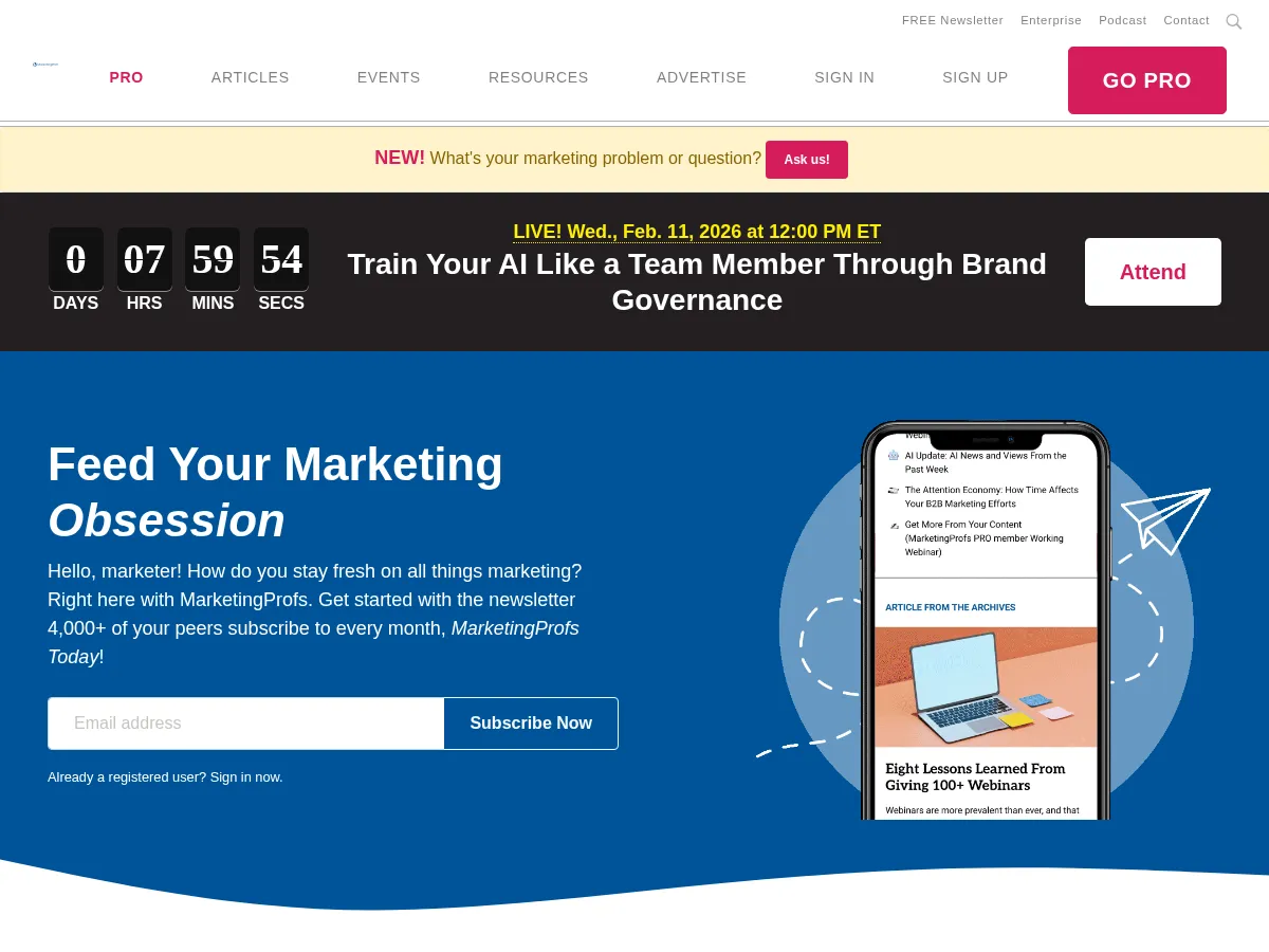 Marketing Profs Screenshot