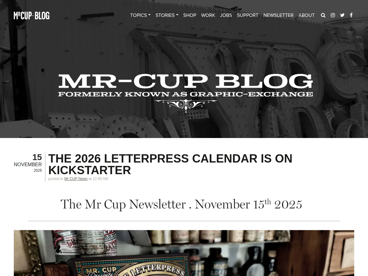 Mr. Cup Blog Screenshot