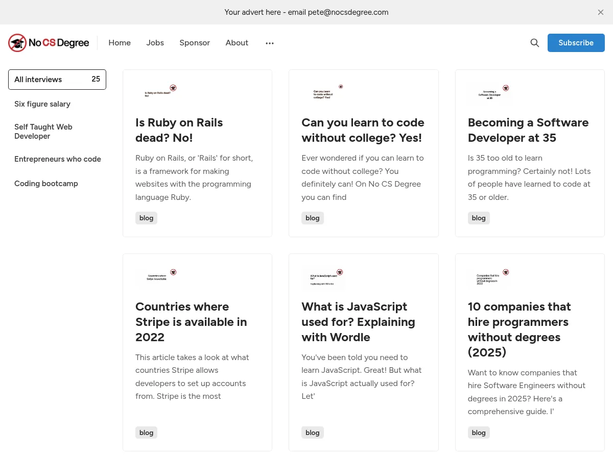 No CS Degree Screenshot