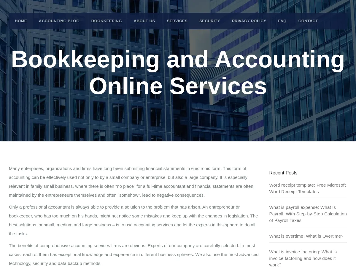 Online Accounting Screenshot