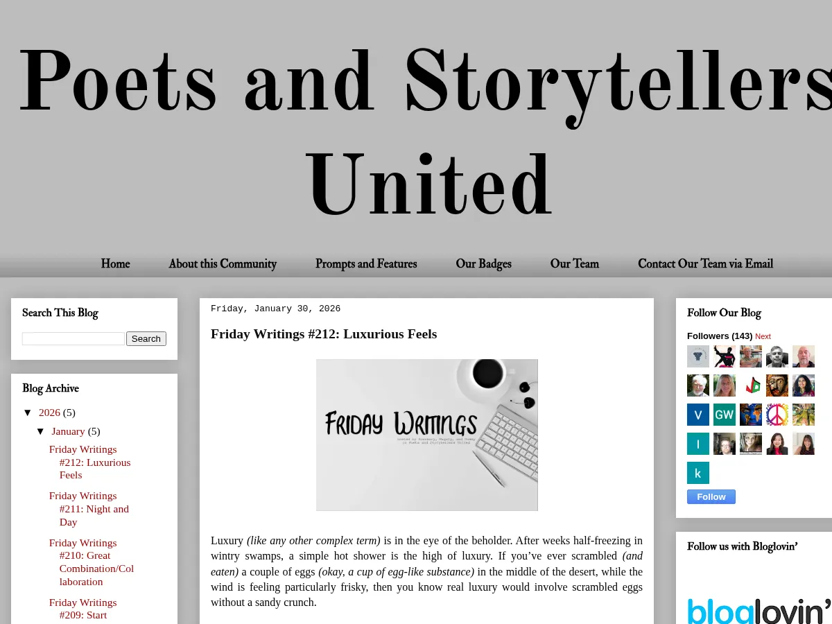 Poets & Storytellers United Screenshot