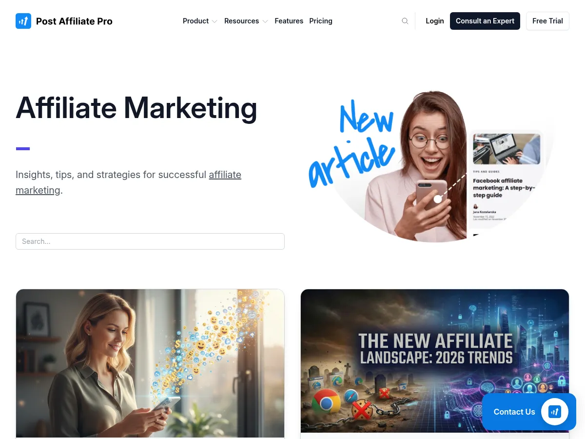 Post Affiliate Pro Blog Screenshot