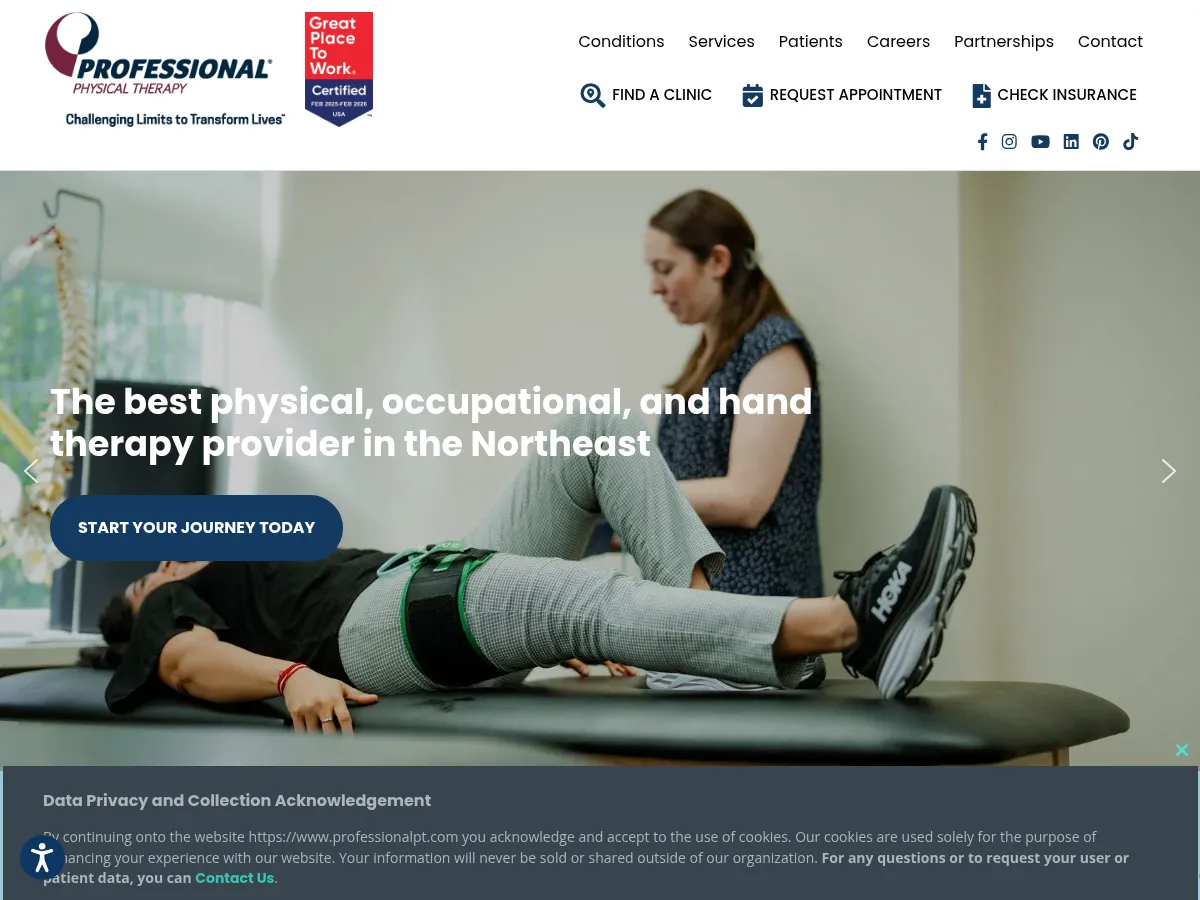 Professional Physical Therapy Blog Screenshot