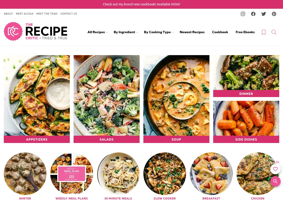 Recipe Critic Screenshot