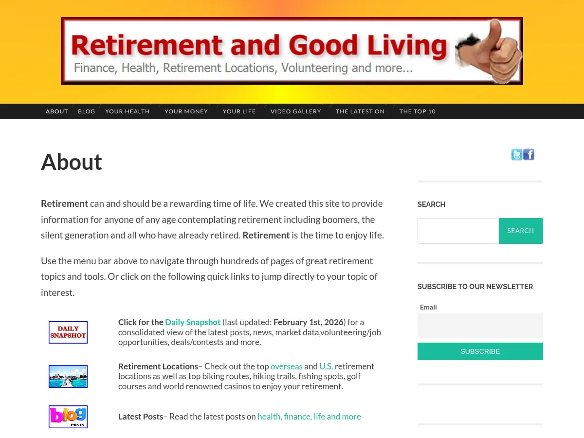 Retirement & Good Living Screenshot