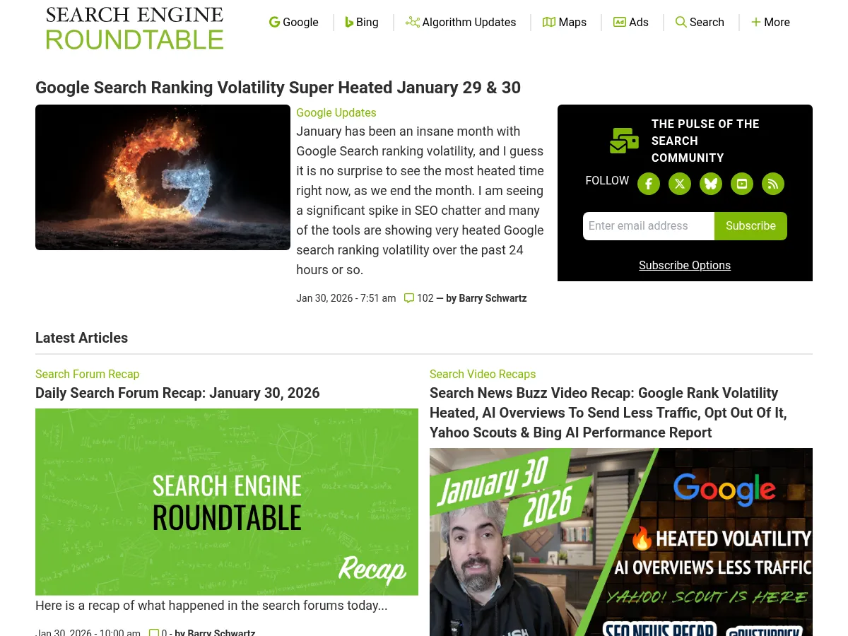 Search Engine Roundtable Screenshot