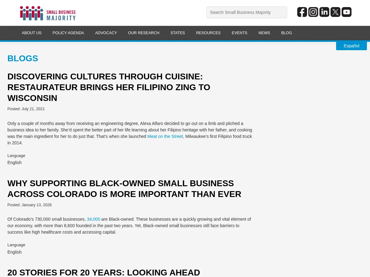 Small Business Majority Blog Screenshot