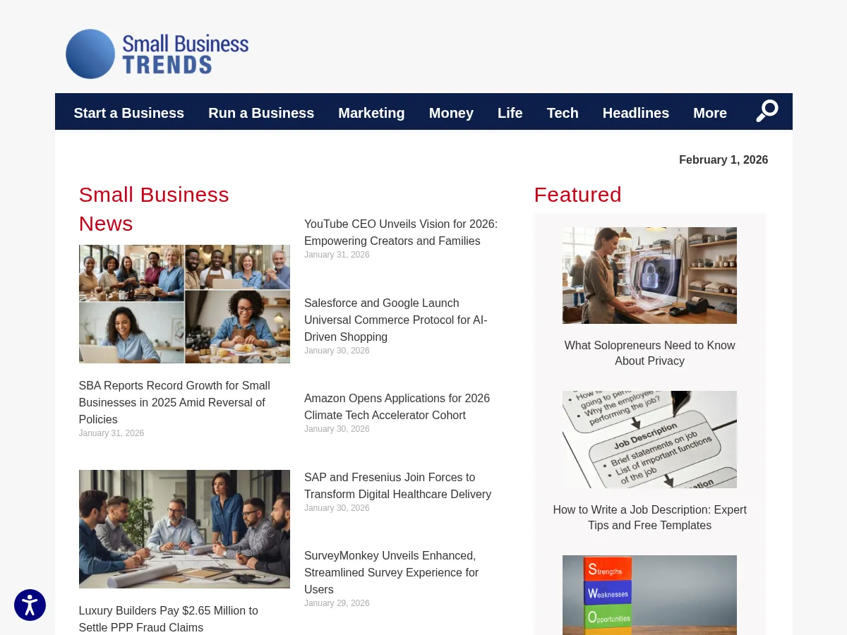 Small Business Trends Screenshot