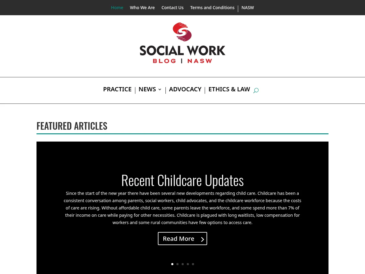 Social Work Blog Screenshot