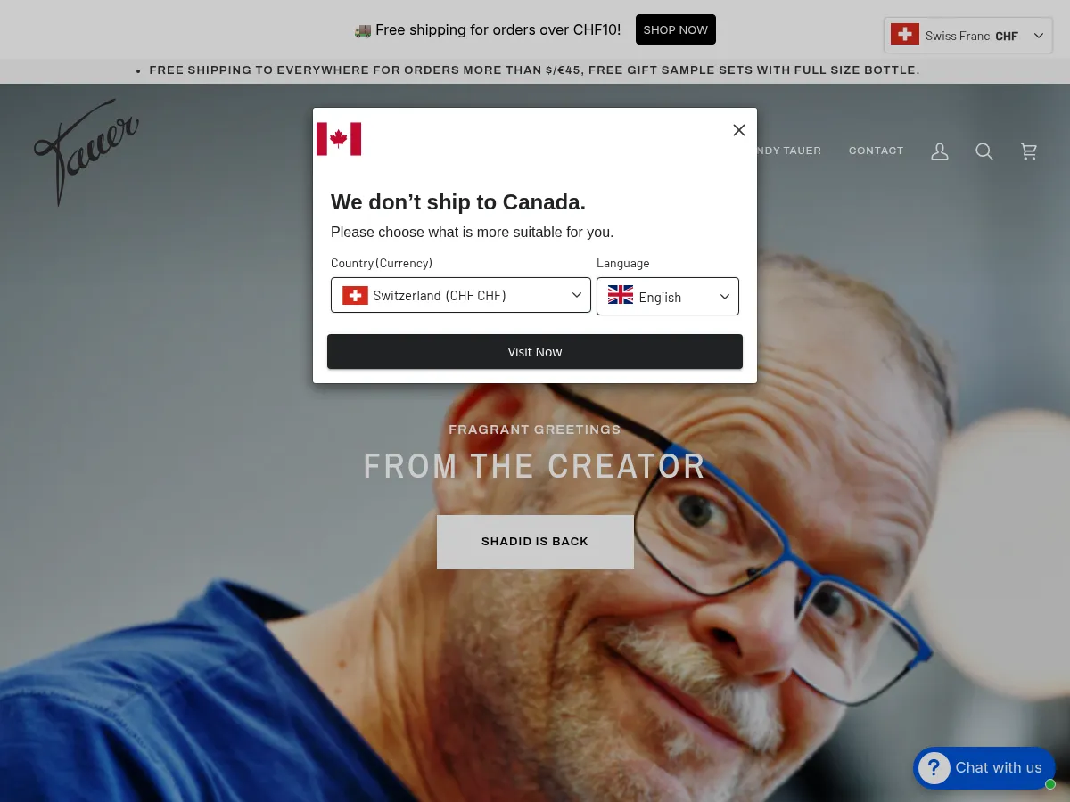 Tauer Perfumes Screenshot