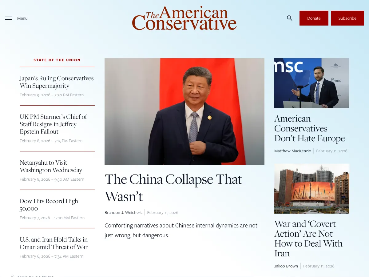 The American Conservative Screenshot