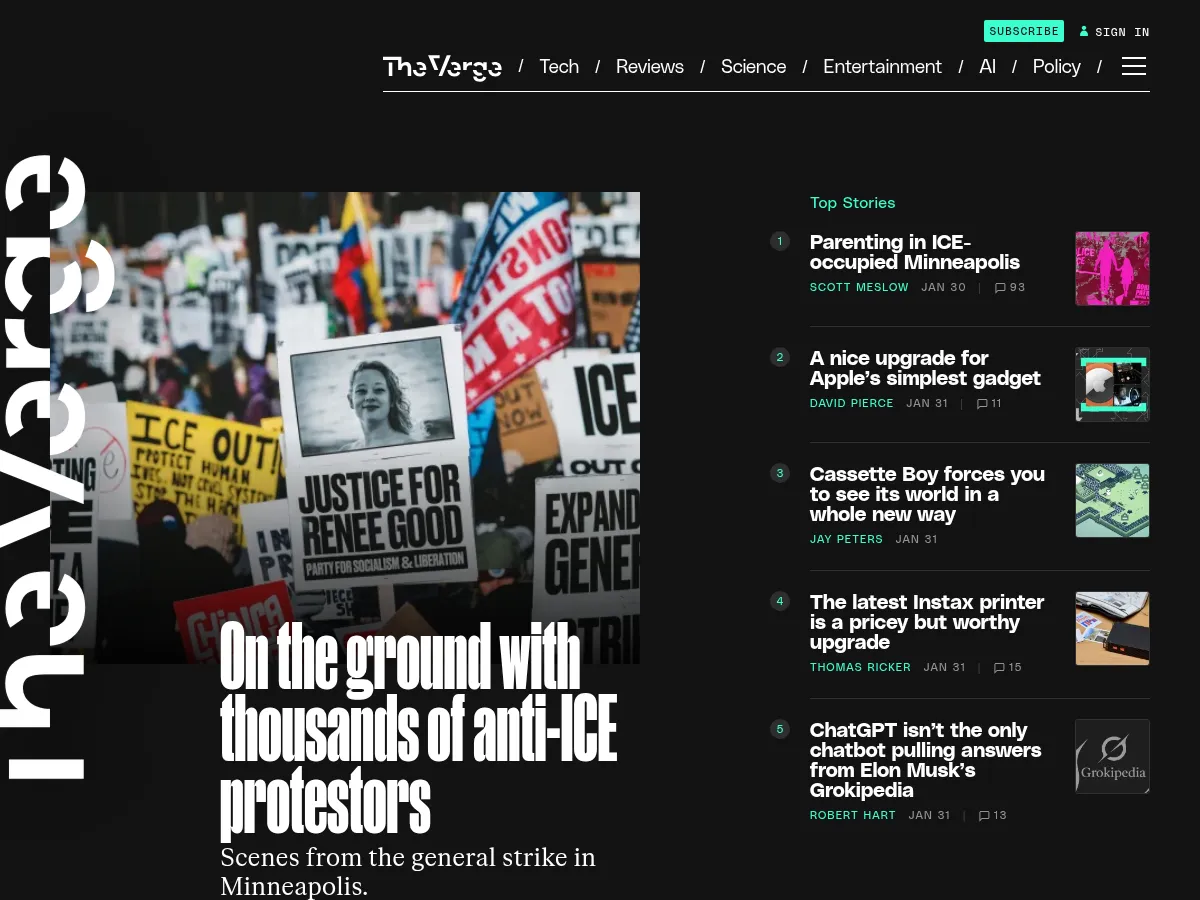 The Verge Screenshot