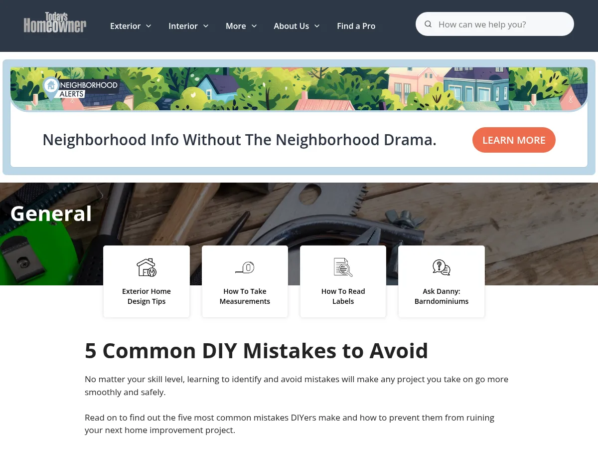 Today's Homeowner Screenshot