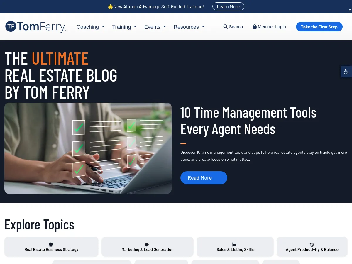 Tom Ferry's Blog Screenshot