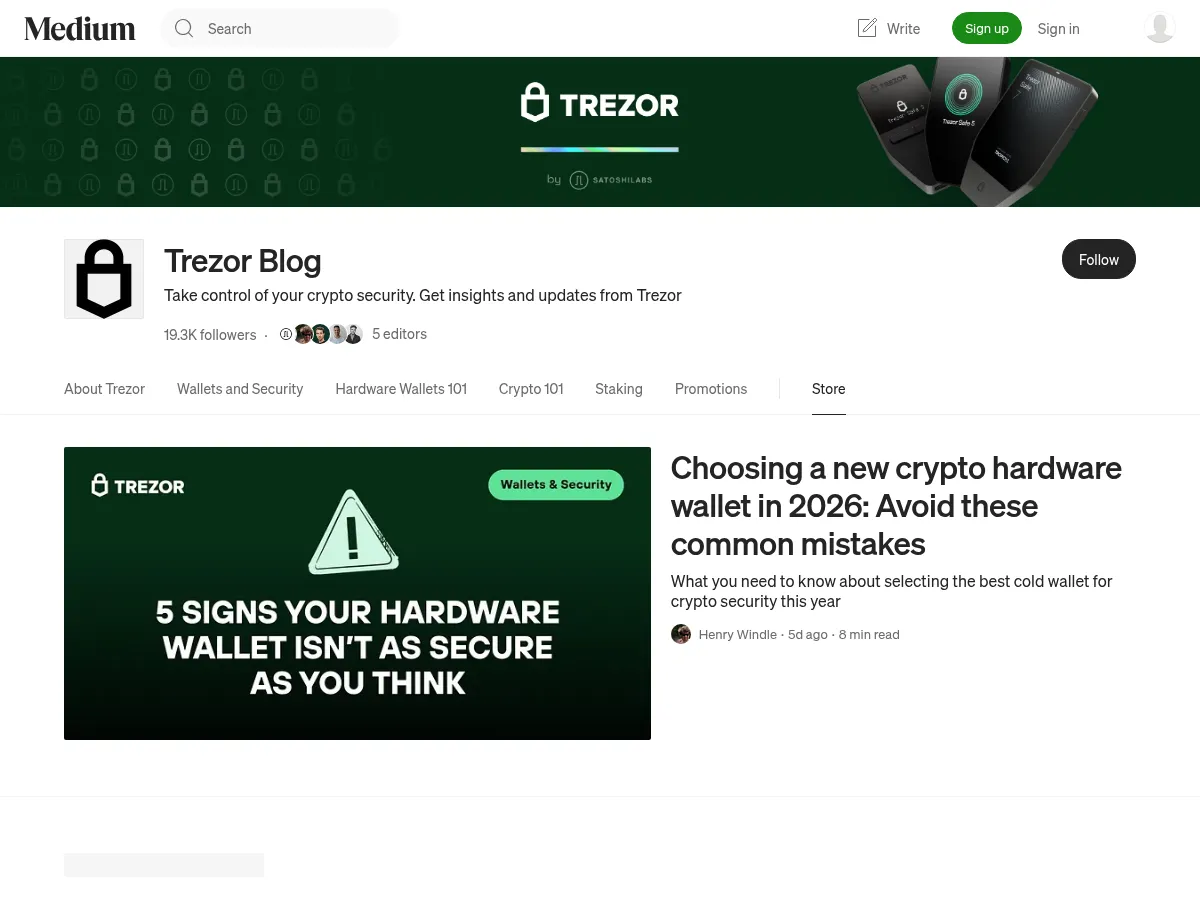 Trezor Blog Screenshot