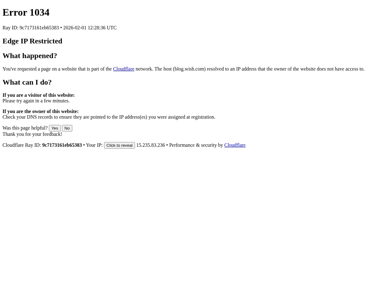 Wish Blog Screenshot