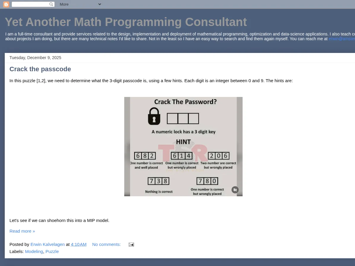 Yet Another Math Programming Consultant Screenshot