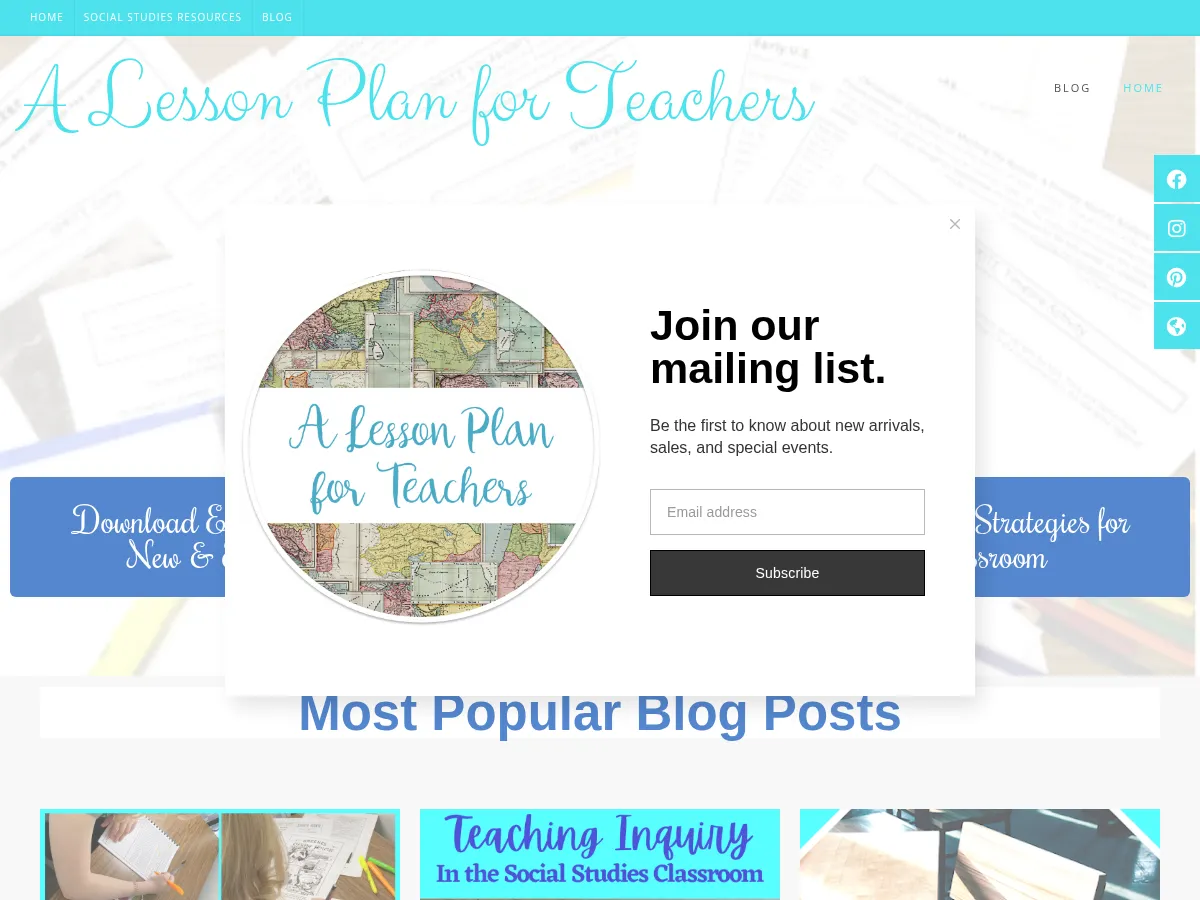 A Lesson Plan for Teachers Screenshot