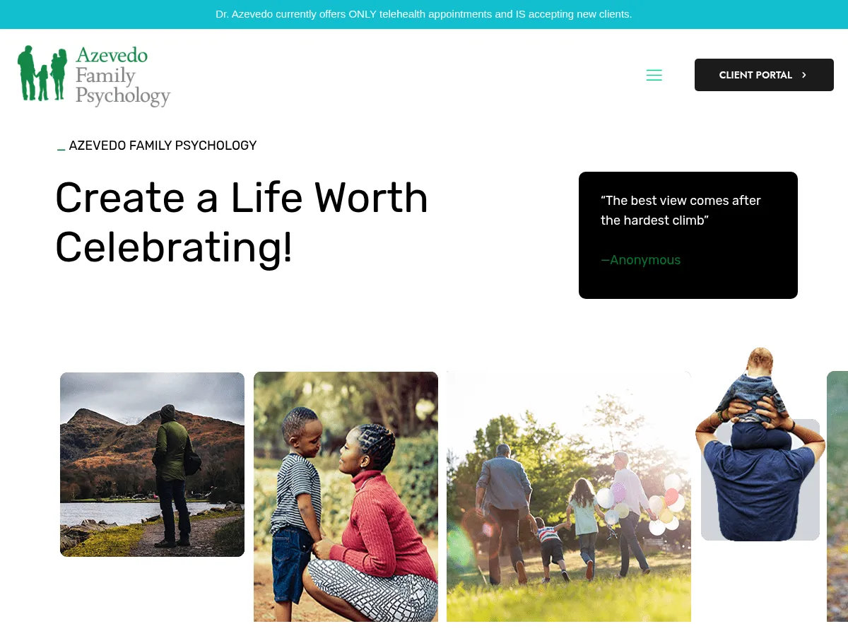 Azevedo Family Psychology Screenshot