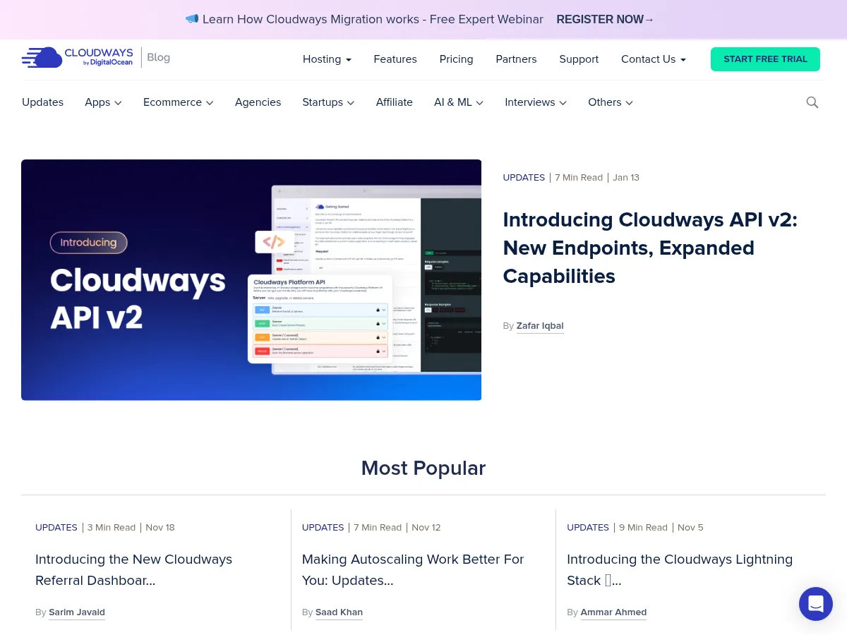 Cloudways Blog Screenshot