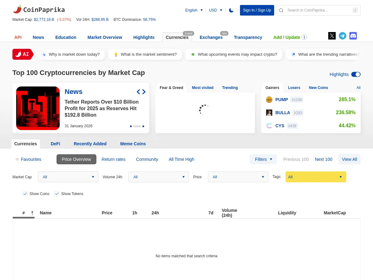 Coinpaprika Blog Screenshot