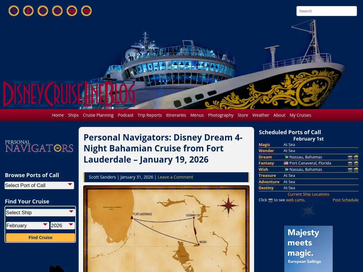 Disney Cruise Line Blog Screenshot