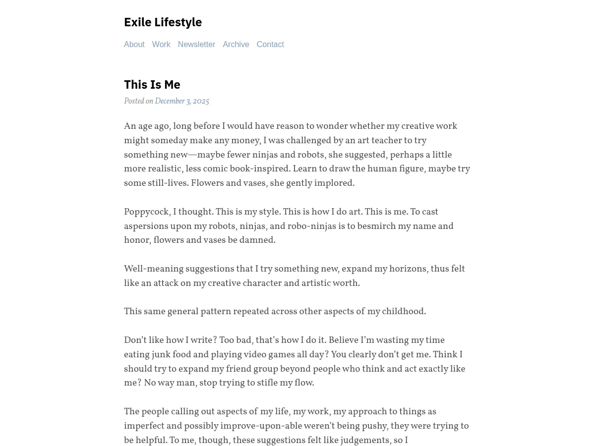 Exile Lifestyle Screenshot