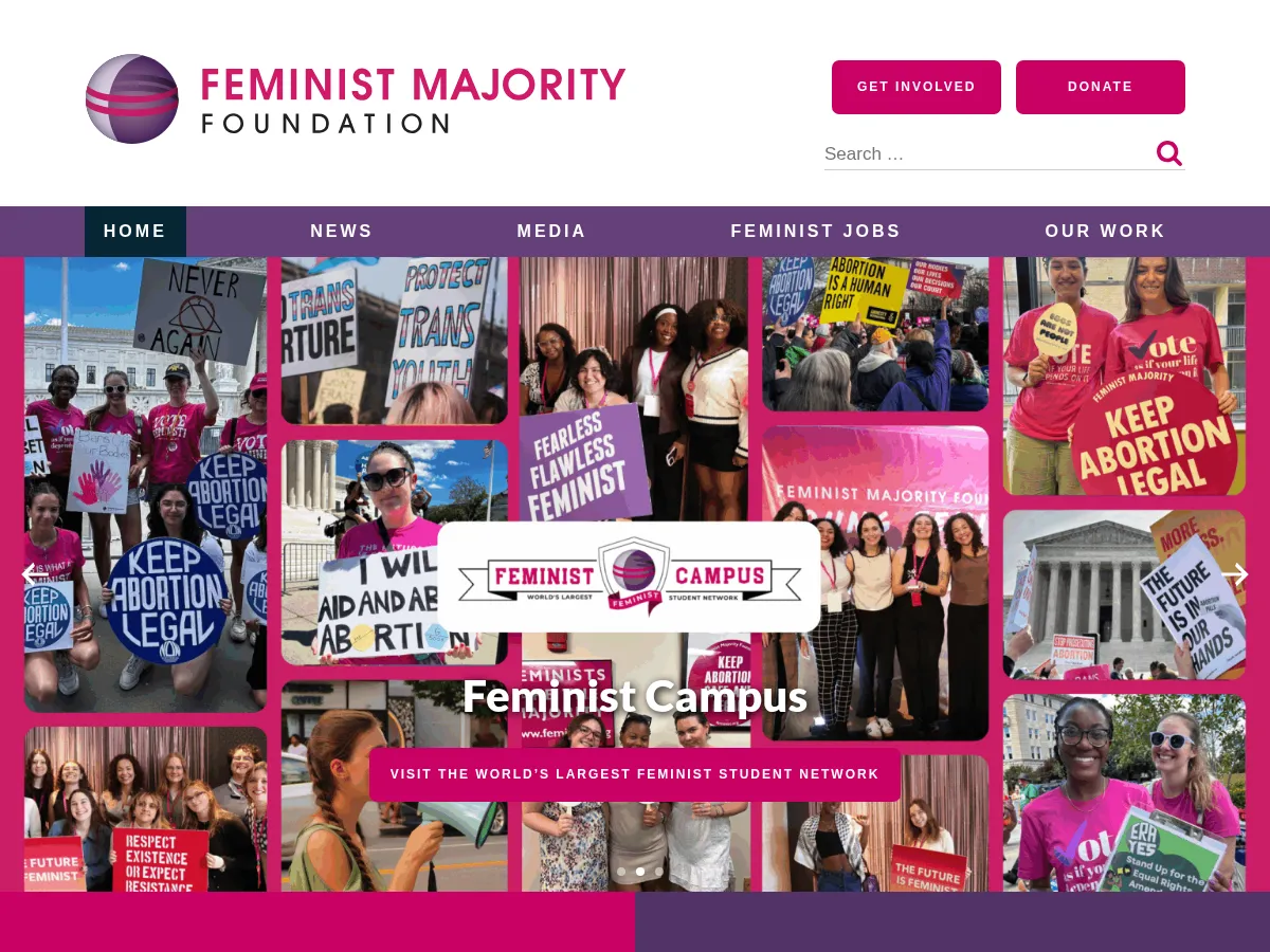 Feminist Majority Foundation Screenshot
