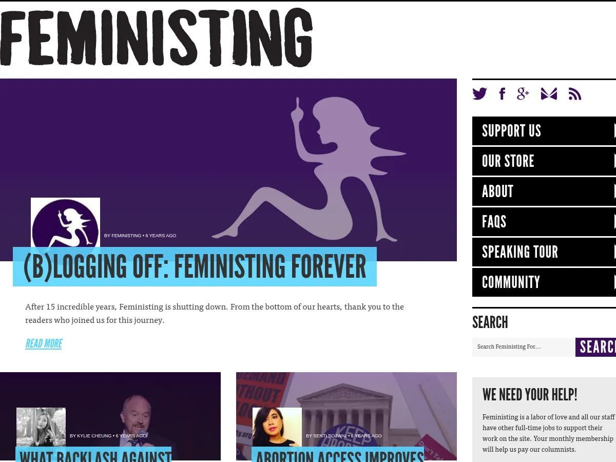 Feministing Screenshot