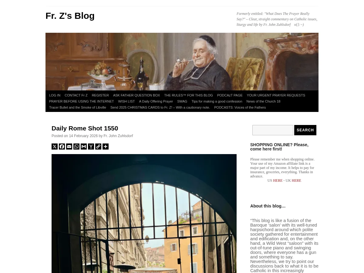 Fr. Z's Blog Screenshot