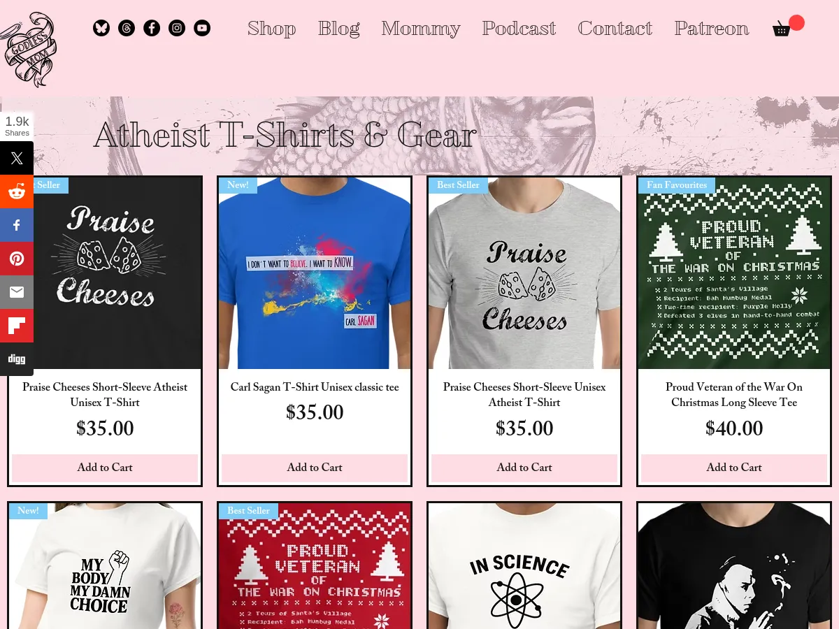 Godless Mom Blog Screenshot