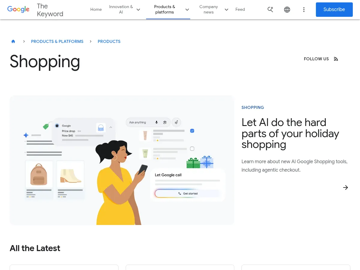 Google Shopping Blog Screenshot