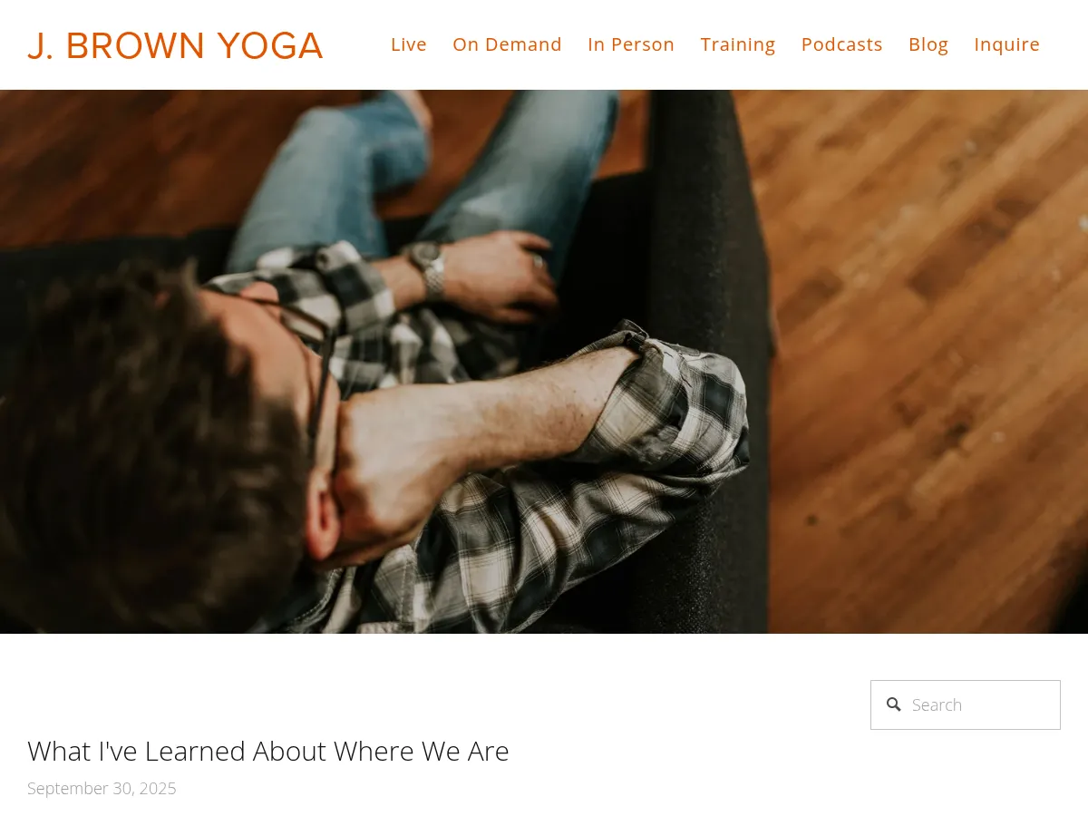 J. Brown Yoga Blog Screenshot
