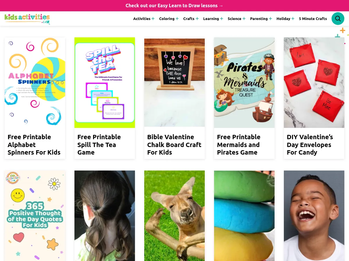 Kids Activities Blog Screenshot