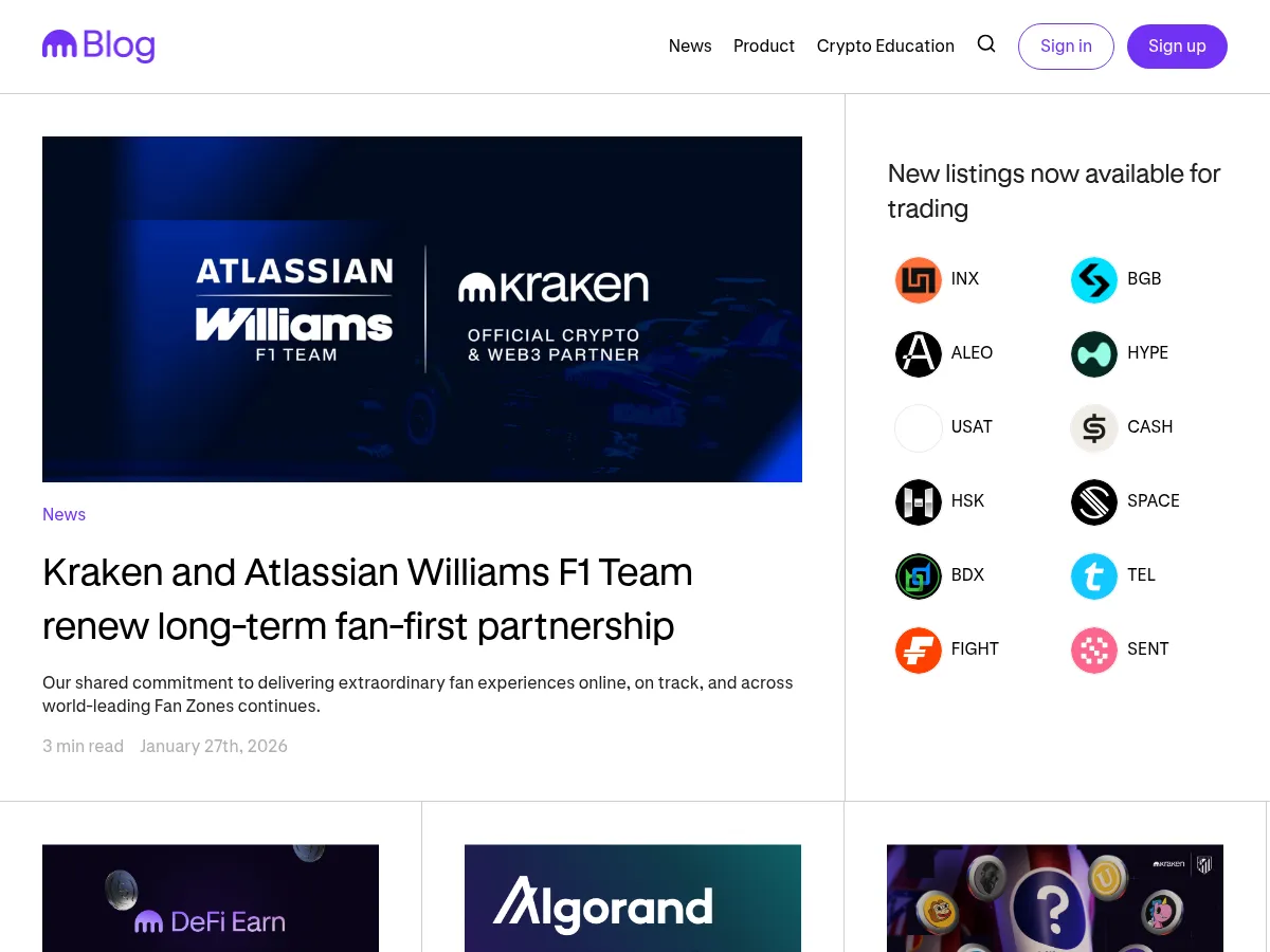 Kraken Blog Screenshot