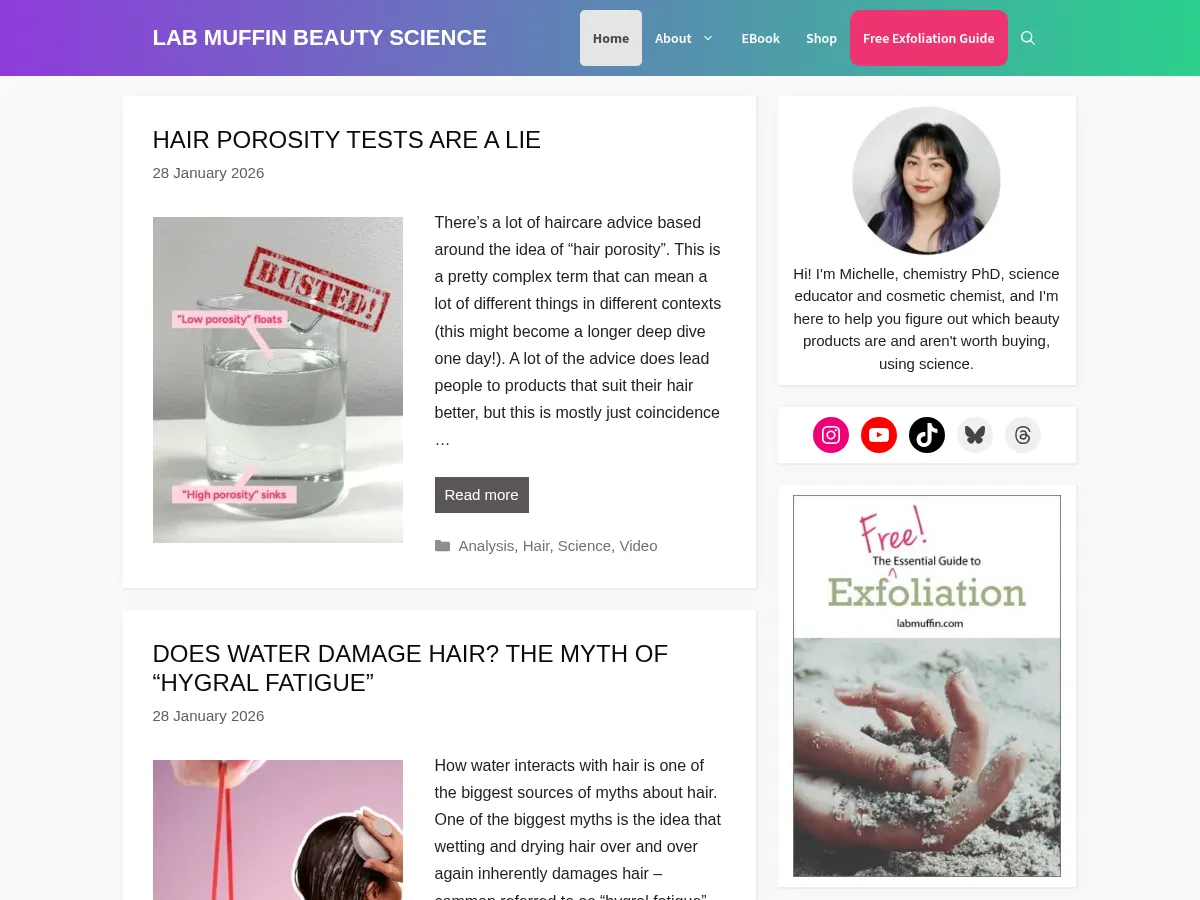 Lab Muffin Beauty Science Screenshot