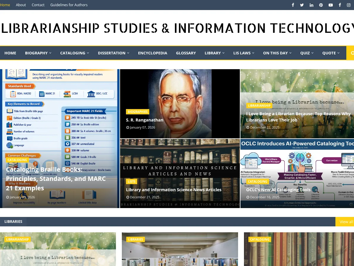 Librarianship Studies Screenshot